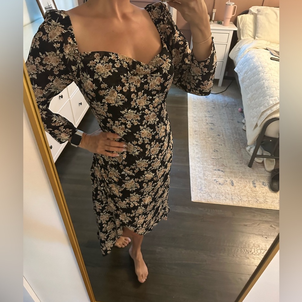 Vici mid length dress with cowl neck